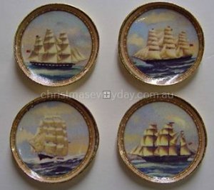 DBYB344 Sailing Ship Plates 1:12 scale miniature 1/12