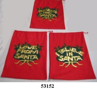 C53152 Santa Sacks Assorted