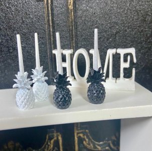 APR211 Ornament Pineapple Candle Holder 15mm High Sold as Pair