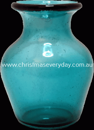 DHB499 Vase Aqua Glass - Click Image to Close