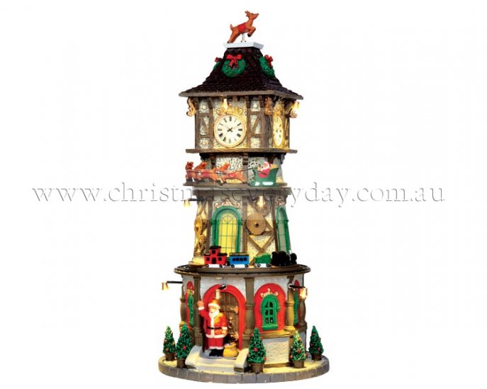 45735 Lemax Christmas Clock Tower 2014 - Click Image to Close