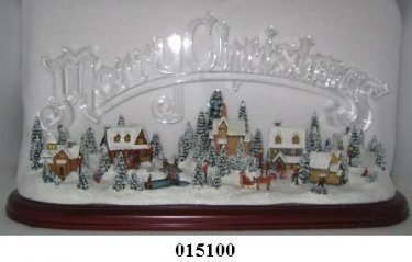 C01500 Musical Village Snow Scene with Lit Acrylic Sign