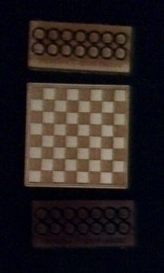 DF105 Checker Board and Checkers 1:12 scale miniature 1/12