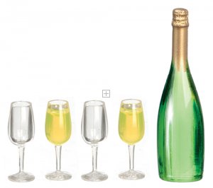 DAZG7365 Champagne Bottle / 4 Glasses