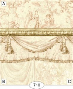 DWAL0710A Wallpaper Curtain Toile Pink