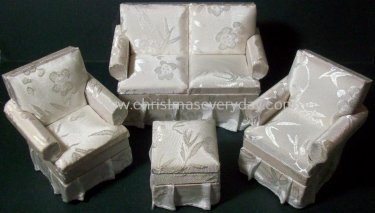 DA69 Sofa Set White Fabric