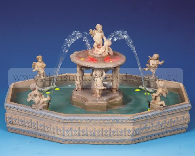 14663 Lighted Working Village Fountain - Click Image to Close