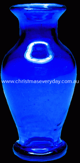 DHB059 Vase Glass Blue Classic Pedestal - Click Image to Close