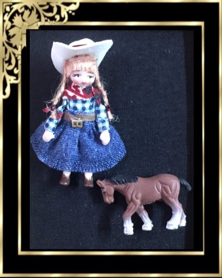 DAC2378 Doll Cowgirl and Horse - Click Image to Close