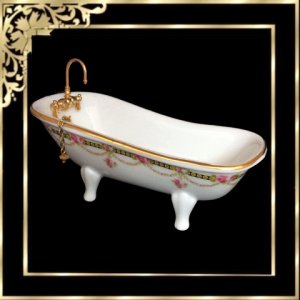 D1.7681 Bath Victorian Rose Gold Trim and Painted