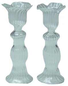 DHB188 Glass Candlesticks Pair