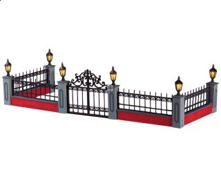 54303 Lemax Lighted Wrought Iron Fence 2005