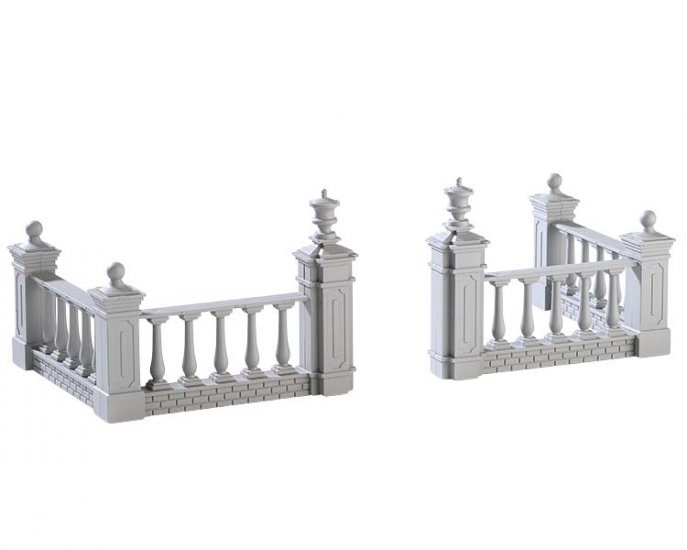 74237 Lemax Plaza Fence set of 2017 - Click Image to Close