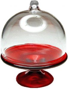 DHB231 Red Glass Pedestal Cake Stand