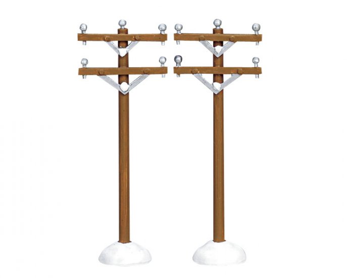 64461 Lemax Telephone Poles set of 2 2016 - Click Image to Close