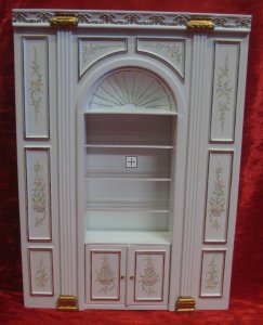 D9100 Bespaq "Manor" Dollshouse Shelf / Doors Panel White