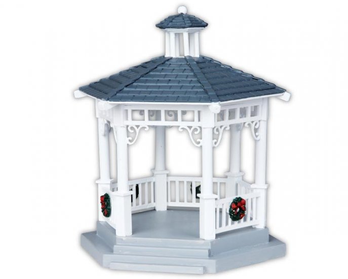 04160 Lemax Plastic Gazebo With Decorations - Click Image to Close