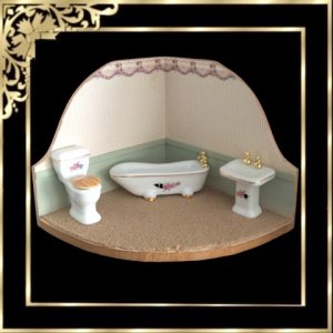 DABO0085 Half Scale Bathroom Suite Floral