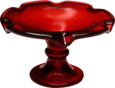 DHB233 Fluted Red Pedestal Glass Platter