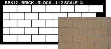 DBBK12 Dollshouse Stencil Brick Block 1/12th scale