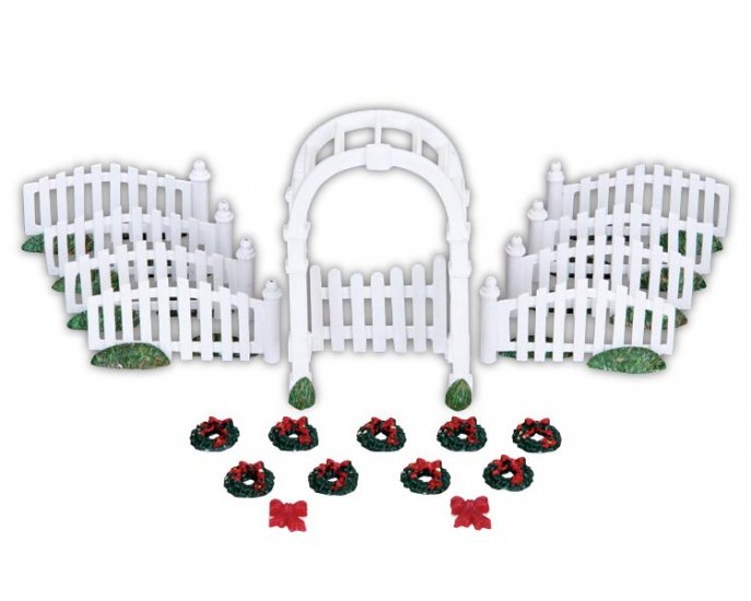 04233 Arbor & Picket Fence with Decorations - Click Image to Close