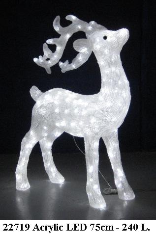 C22719 Acrylic 240 LED Reindeer Medium - Click Image to Close