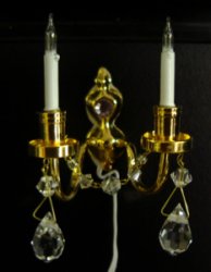 DCR779 Brass and Crystal Wall Sconce