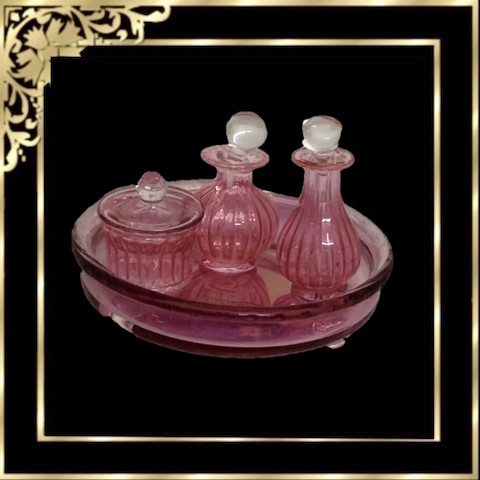 D117GL Doll House Dressing Table Set Cranberry - Click Image to Close