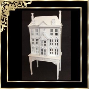 D1505 Dollhouse For Dollhouse, On Table, Walnut or White