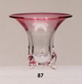 D87GL Doll House Three Legged Cranberry Rimmed Vase