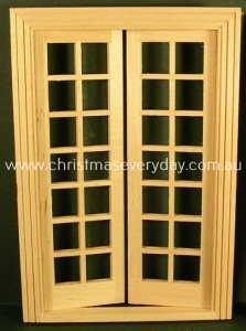 D9604 Dollshouse Double French Door 1/12th scale miniature - Click Image to Close