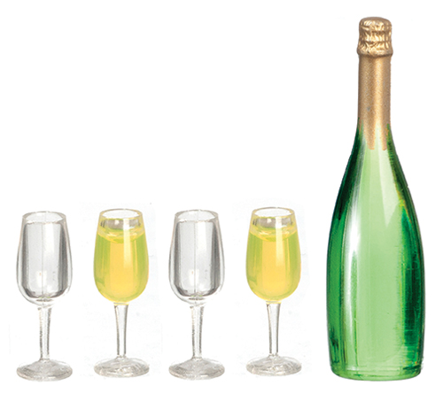 DAZG7365 Champagne Bottle / 4 Glasses - Click Image to Close