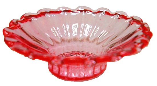 DHB037 Crystal Pink Glass Flared Platter - Click Image to Close