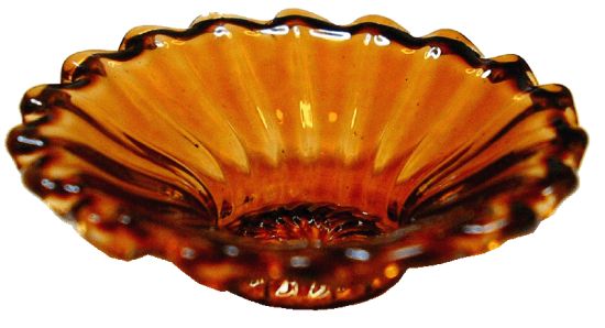 DHB038 Crystal Amber Glass Flared Platter - Click Image to Close
