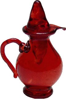 DHB130 Red Glass Cruet W/Stopper - Click Image to Close