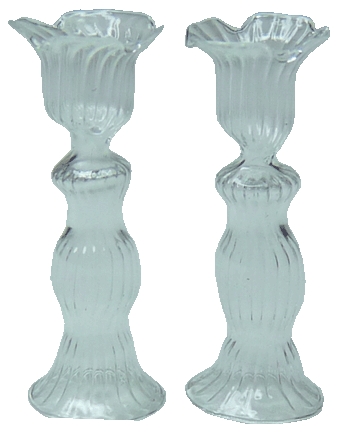 DHB188 Glass Candlesticks Pair - Click Image to Close