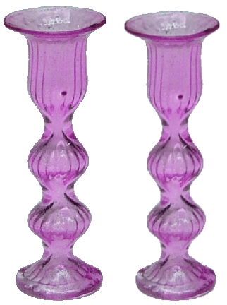 DHB189 Pair Lavender Candlesticks - Click Image to Close