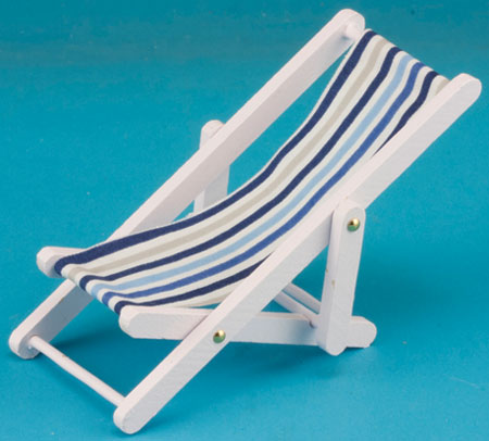 DIM65338 Chair Beach Blue/White Fabric - Click Image to Close