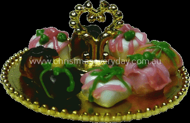 DK2638 Gold tray W/Petit Fours - Click Image to Close