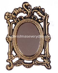 DS8428 Mirror Floral Antique Brass - Click Image to Close