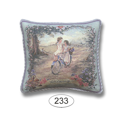 DPIL233 Pillow Best Friends bicycle - Click Image to Close