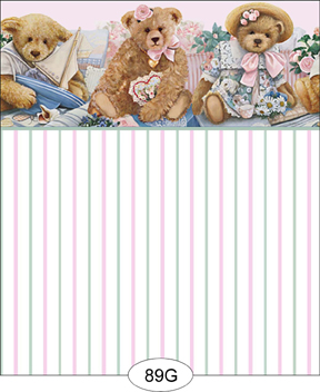 DWAL0089G Wallpaper Bears Stripe - Click Image to Close